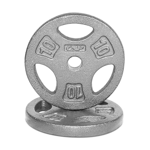 CAP Barbell Standard 1-Inch Grip Weight Plates - color: Gray, size: 10 lbs Plate Pack (x2)