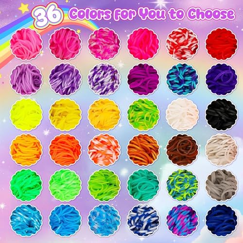 UUEMB Loom Rubber Band Bracelet Kit, 10000+ Double-Layer Case, Ages 8+ | Latex-free non-toxic, deluxe mega set, double-layer storage case, rich accessories, fine motor skills, group friendly - color: 10000 Pcs