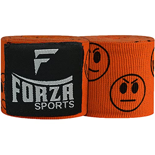 Forza Sports 180" Mexican Style Boxing and MMA Handwraps - color: Smileys Orange