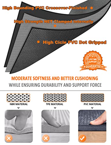 Large Exercise Mat 8'x5'|12'x6'|6'x4'|6'x2' Workout Mat for Home Gym Mats Exercise Heavy Duty Gym Flooring Fitness Mat Large Yoga Mat Cardio Mat for Weightlifting, Jump Rope, MMA, Shoe-Friendly - color: 12'x6'Black