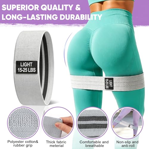 TEAWOO Resistance Bands Set for Working Out: 3 PCS Professional Exercise Bands for Yoga, Pilates, Booty, Leg Training |Fabric Stretch Bands for Women Men Home Gym