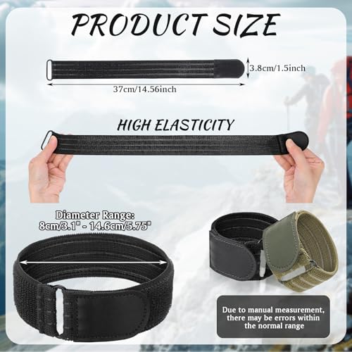 Elastic Ankle Straps Cycling Pant Leg Straps Adjustable Safety Band Boot Blousers for Climbing Fishing Outdoor Sport - color: Black and Army Green