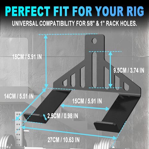 J Bryant Kettlebell Rack Storage Attachment, Heavy Duty Steel Kettlebell Holder for Power Cage & Squat Rack - color: Black Double Kettlebell Holder