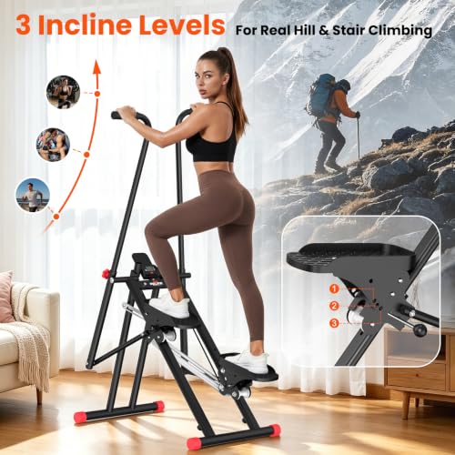 RELIFE REBUILD YOUR LIFE Stair Stepper for Home Exercise,New Version Stair Climber with Adjustable Resistance, Vertical Climber Cardio Exercise Machine for Full Body Workout, Extended Step Range