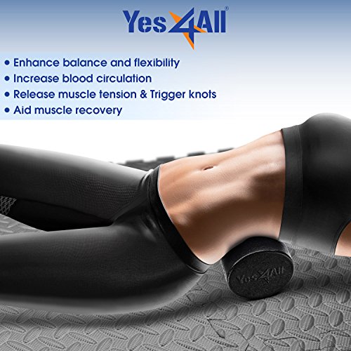 Yes4All EPP Exercise Foam Roller – Extra Firm High Density Foam Roller – Best for Flexibility and Rehab Exercises (12 inch, Black) - color: Black, size: 12-inch (Pack of 1)