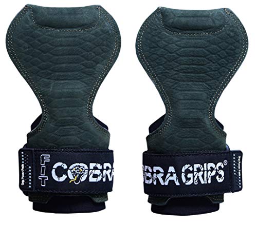 Cobra Grips Weight Lifting Gloves with Adjustable Neoprene Padded Wrist Wraps - Heavy Duty Alternative to Power Lifting Hooks for Deadlifts - color: FIT Green Sway Leather, size: 4.25 - 7.0"