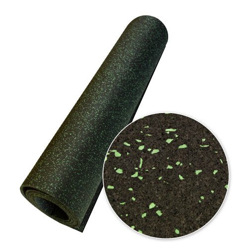 Rubber-Cal Elephant Bark Rubber Flooring - 3/16" Thick - color: Green Dot, size: 54"L x 48"W x 0.2"Th