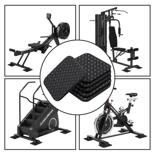 6PCS Treadmill Mat Pads, 4" x 4" x 0.2" Double-Sided Non-Slip Silicone Anti Vibration Pads for Floor Protection, Heavy Duty Exercise Equipment Mats for Treadmill (5MM - Square - 6PCS) - size: 5MM - Square - 6PCS