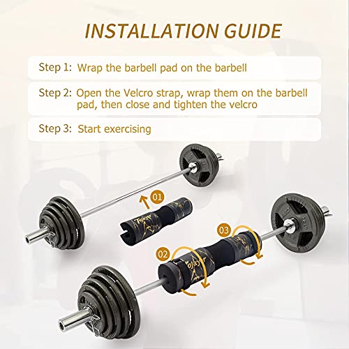 Squat Pad Barbell Pad for Workout, Neck & Shoulder Protective Foam - color: Gold Marble