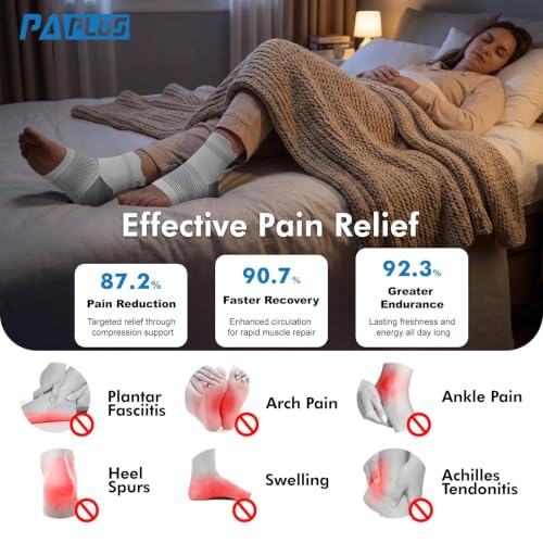 6 Pairs Compression Socks Men & Women Ankle Brace Plantar Fasciitis Socks | Ankle Compression Sleeve with Arch Support for Plantar Fasciitis Relief, Achilles Tendonitis Relief, Heel Pain & Swelling - color: White(6 Pairs), size: Small (6 Pair)