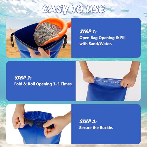 Heavy Duty Pool Ladder Weights 30 lb - 2 Pack Pool Step Sand Bags for Above Ground Pools, Waterproof 500D PVC, Tear-Resistant Pool Stair Stabilizer to Prevent Floating, Blue - color: Blue, size: 30 lb