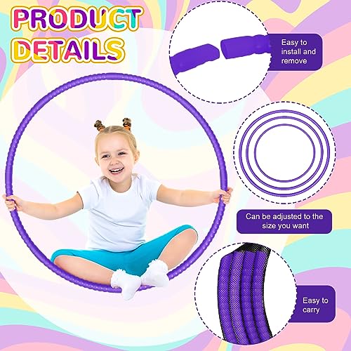 Shappy 6 Pcs Exercise Hoop Detachable Adjustable Plastic Toy Playground Toys Colored Hoop Circles for Teens Games Gymnastics Dog Agility Equipment Party Decor - color: Purple, size: 26 Inch