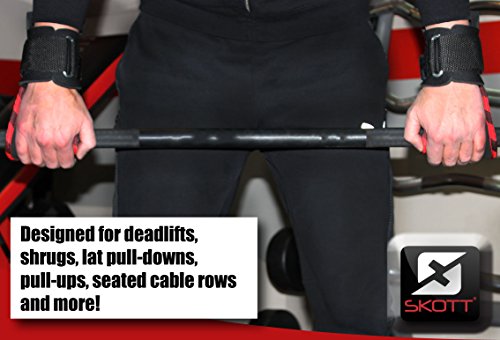 skott Evo 2 Series Pro Metal Weight Lifting Hooks - Best Heavy Duty Power Lifting Grip Assistance - Set of 2