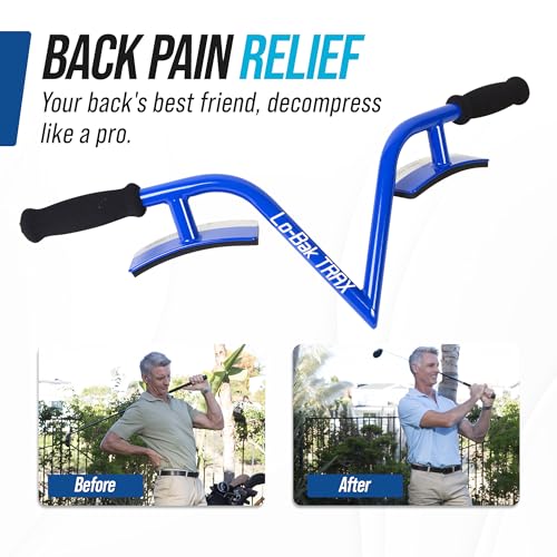EZ-Bak Lo-Bak TRAX Lumbar Spine Stretcher - Upper & Lower Back Stretcher Pain Relief – Portable Spine Decompressor & Back Cracking Device for Herniated Discs, Sciatica, Scoliosis - Blue - color: Blue