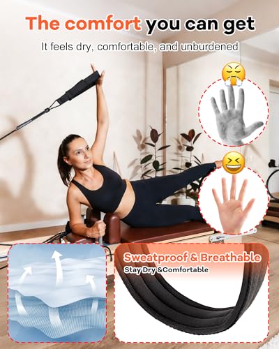 Pilates Reformer Straps with Rope Divider – 2 PCS Unilateral Training Kit, Correct Muscle Imbalance, Independent Arm Movement, Upgrade Split Rope System for Home Studio Workouts - size: 4M+1.2M