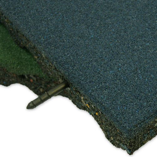 Rubber-Cal "Eco-Safety" Interlocking Playground Tiles - 2.50 x 19.5 x 19.5 inch - 4 Pack - 11 Square Feet Coverage - Black (04-126-CO-4pk)