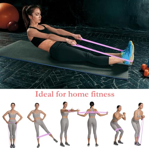 Foilswirl 8 Pcs Resistance Bands Long and Short Pull up Assistance Exercise Workout Bands for Working Out Muscle Training Physical Muscle Training Men and Women - color: Light Purple, size: 15-35 Ibs