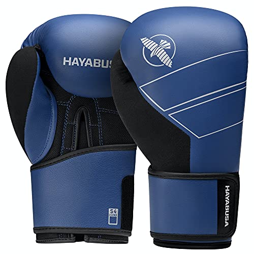 Hayabusa S4 Leather Boxing Gloves for Women & Men - color: Blue, size: 16 oz