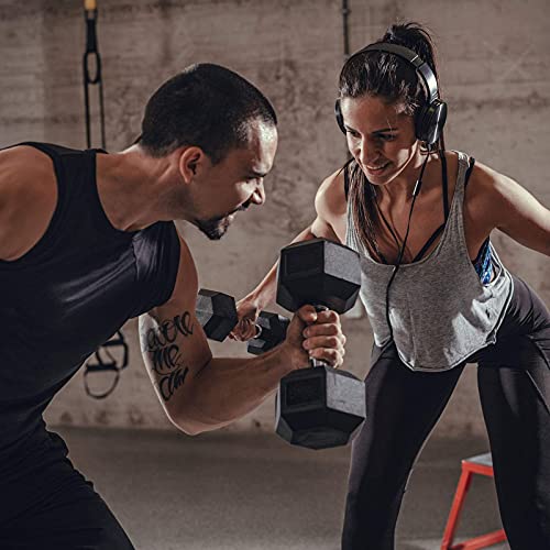 RitFit Rubber Coated Hex Dumbbell Set with Rack, 5-780LB for Home Gym Strength Training, Anti-Slip Knurled Handle, Hexagon Anti-Roll, Heavy-Duty Storage Rack - style: 60 LB Set (5-15LB)