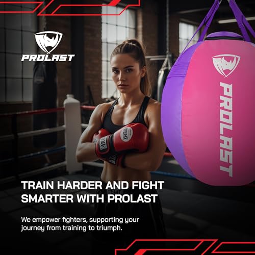 Wrecking Ball Heavy Boxing Punching Bag for Women, Hook and Uppercut, Body Snatcher, MMA, Muay Thai, Strength Training Equipment - color: Pink / Purple, size: Unfilled