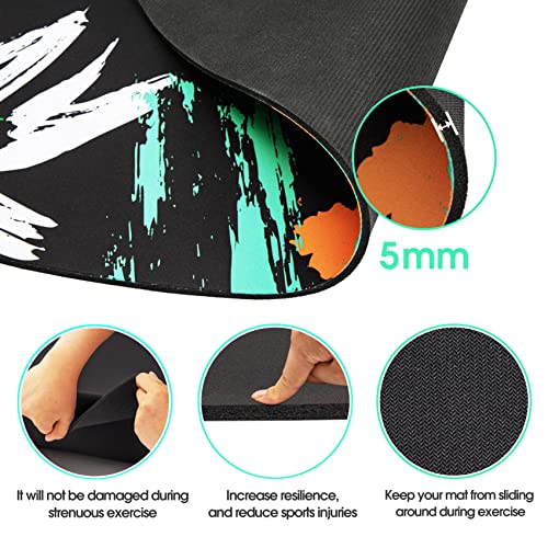 Cheete Jump Rope Mat Large Rubber Exercise Mat Indoor Outdoor Shock Absorbing Mat Non-Slip Oval Design for Floor & Rope Protection, Workout Mats for Home Gym Flooring - color: Green