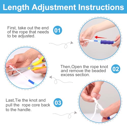 GRAWUN Jump Rope For Kids, Soft Beaded Jump Rope, Adjustable Length Tangle-Free Segmented Soft Beaded Skipping Rope，for Women, Men and Kids Keeping Fit, Workout and Weight Loss - color: 12 Pack