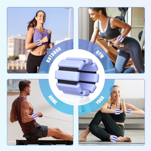 Ankle Weight Wrist Weight 2 Pack 1lb Each Adjustable | Arm and Leg Weight, Women and Men, Pilates Gym Yoga Aerobic, Strength Training - color: Blue