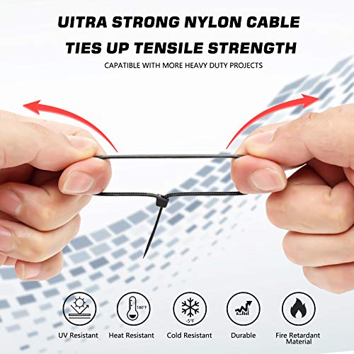 Cable Zip Ties, 250PCS Multi-Purpose Nylon Zip Ties, 4 Inch Self Locking Cable Ties,Self-Locking Wire Ties used for home, garden, garage,indoor and outdoor.Black Cable Ties - color: Black, size: 4"(250 Pack) 18 Lb