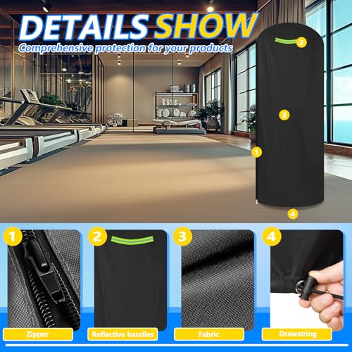 Boxing Bag Cover，80inch Protective Cover for Indoor and Outdoor Freestanding Punching Bag/Stand Kickboxing Bags,600D Heavy Duty Waterproof/UV/, All-Weather, Black,30 * 80in