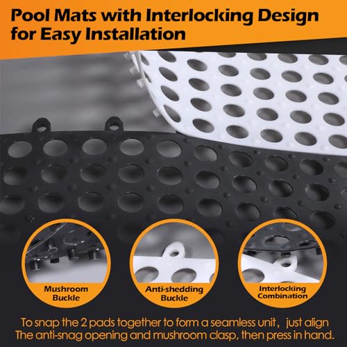 Tinideya 50 Pcs Drainage Interlocking Floor Tiles, 12'' x 12'' Soft TPE Non Slip Shower Floor Tiles for Pool Bathroom Shower Balcony Patio Locker Room Basement Stairs(Dark Gray and White) - color: Dark Gray and White