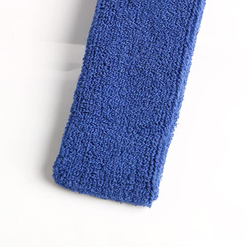 Cotton Sweatband Headbands,Pack of 12,Elastic Stretchy Sport Terry Cloth Sweat Bands,Yoga Workout Fitness Exercise Basketball Headband - color: 12pcs x blue cotton sweatband headbands