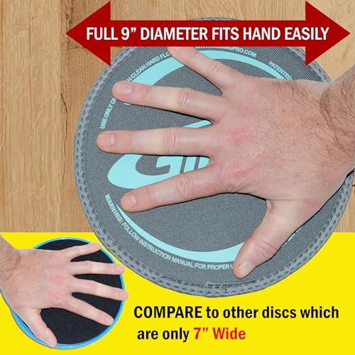 Gliding 9” Sliders for Working Out on Hardwood/Tile Floors, 1 Pair 4 Videos | The Original Exercise Sliders Disc for Full Body Fitness, Pilates, Core, Physical Therapy and Resistance Workouts - color: Grey (Hardwood) +Manual