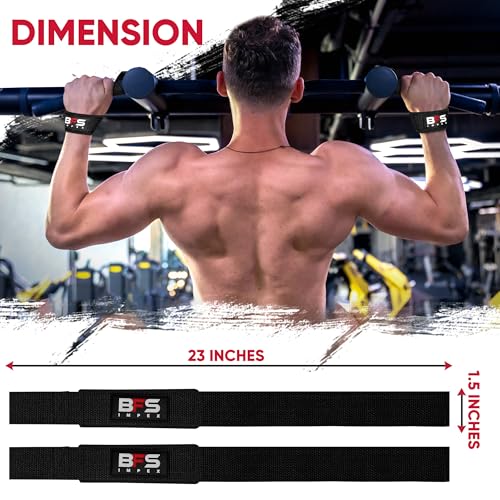 Lifting Straps for Weightlifting, Weightlifting Cotton Straps with Neoprene Padding for Men women Gym Wrist Straps for Bodybuilding powerlifting, Strength Training and Deadlifting - color: BLACK