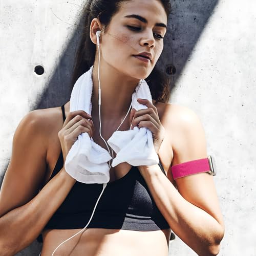 Arm/Ankle Band Compatible with Apple Watch 38mm 40mm 41mm 42mm 44mm 45mm 46mm 49mm for Women Men, Adjustable and Breathable Nylon Armband/Ankle Strap for iWatch SE3 2 1 Ultra Ultra2 Ultra3 Series 11 10 9 8 7 6 5 4 3 2 1 - color: Standard (Pomegranate+Smok