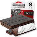 X-PROTECTOR Non-Slip Furniture Pads 8 PCS 1”x4” - Rubber Furniture Grippers | Rubber Furniture Grippers - Self-Adhesive Floor Protectors Grips for Furniture Feet - Keep Furniture in Place! - size: 8 Rectangular 1 x 4"