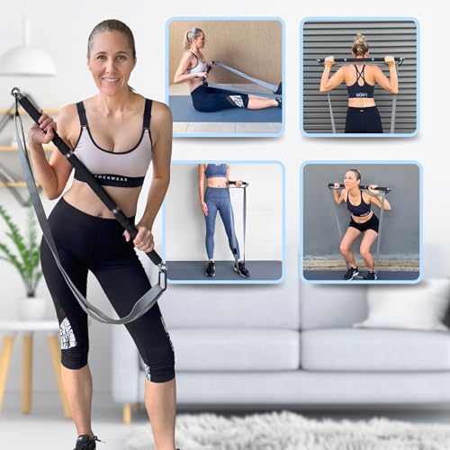 Arena Strength Resistance Body Bar with Band Clips, 1.67 kg | Adjustable Exercise Bar, Converts to Barbell & Dumbbell, Foam Grip, Carry Bag for Home Gym, Pilates & Strength Training