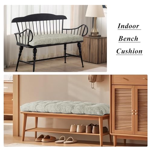 Indoor Bench Cushion for Indoor Furniture 48"x19" Heather Gray 1 Pc - color: Heather Gray