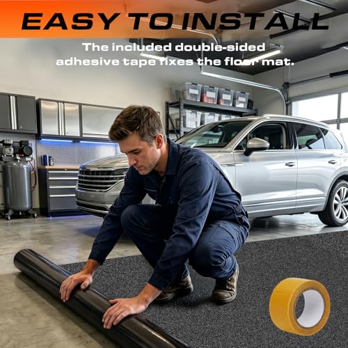 8.8 x 22 FT Garage Floor Mat,Oil Spill Resistant Garage Pad,Garage Flooring | Garage Floor Mat with Waterproof Non-Slip Backing,Durable,Garage Floor Mats for Various Vehicle Models,Protects Garage Floor