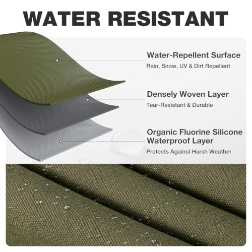 Winpull Heavy Duty Canvas Tarp 8x12 ft, 12oz (350 GSM) Cotton Canvas Water-Resistant Tarp with Rustproof Grommets, Tear-Resistant Outdoor Cover for Wood Piles, Camping, Trailer & Equipment - color: Olive Green, size: 8'x12'