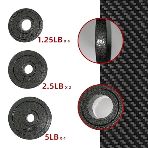 Fitvids 1" Standard Dumbbells Weight Plate Set for 1-inch Dumbells Bar