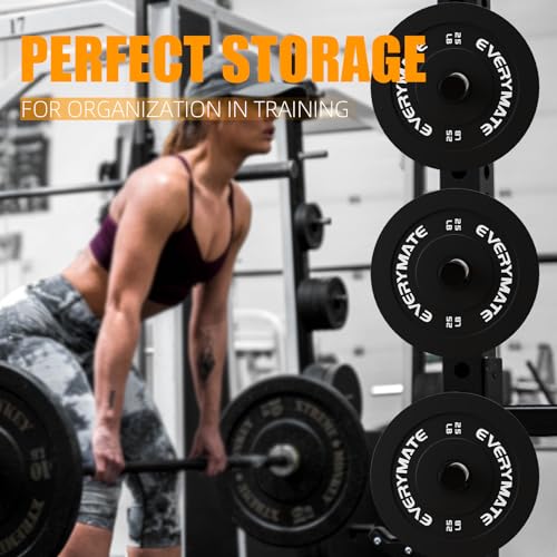 EVERYMATE Weight Plate Holder Power Rack Attachment 2 Inch Olympic Plate Storage Power Squat Rack Holder Weight Plates for 2x2 3x3 2x3 Power Cage Accessories Weight Plate Rack - color: B-1" hole(2pcs)-11.8 Inch
