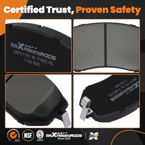maXpeedingrods D929 NAO Ceramic Front Brake Pad Set for Saab 9-2X 2005-2006 | for Subaru Baja 2003-2006, Forester 2003-2013, Impreza 2002-2013, Legacy Outback 2001-2013 - size: D929&P-929