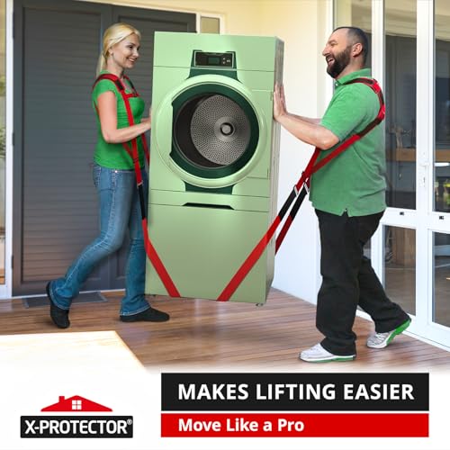 X-Protector Moving Straps - 2 Pairs - Lifting Straps for 2 Movers - Move Furniture Easily and Safely - Perfect for Lifting & Moving Heavy Objects (Adjustable Length 50-118 in)