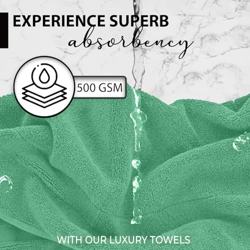 KAHAF COLLECTION 100% Cotton Bath Towels, 24x48 Pack of 6 Towels, Quick Dry, Highly Absorbent, Soft Feel Towel, Gym, Spa, Bathroom, Shower, Pool, Luxury Soft Towels (Light Green, 24x48-6 Pack) - color: Light Green, size: 24x48 - 6 Pack