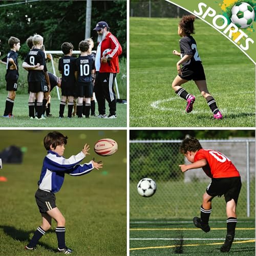 5PCS Kids Soccer Socks with Shin Guards and Shin Sleeves Set for for Age 5-12 Boys Girls Lightweight Soccer Football Equipment - size: Large