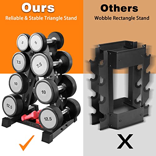 Dumbbells Rack Weight Stand (Rack Only), 13GA Steel Constructed,Max Support 570lbs, 4 Tier Compact Design