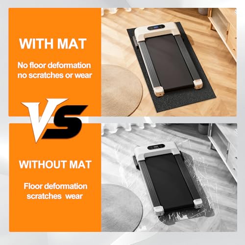 Fitvids Treadmill Mat 1/4" Thick Non-Slip Gym Mats Floor Protection Pad Compatible for Treadmills,Elliptical,Exercise Bikes,Stationary Cycles and Accessories - size: 48"Lx24"Wx0.25"H