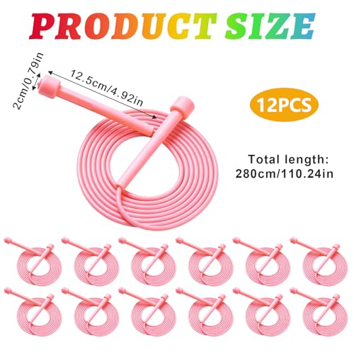 YYDYTTKX Adjustable Jump Rope Bulk, 9.2 ft Tangle-Free Speed Skipping Rope for workouts, group training, teams, family and Gym Class - color: Pink, size: 12