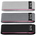 EnriQ Booty Bands Fabric Resistance Bands for Legs and Butt - Non Slip Cloth Hip Bands Elastic Workout Bands - Activate Glutes and Thighs - Made of Premium Elastic Fabric - color: Black,Dark Grey,grey