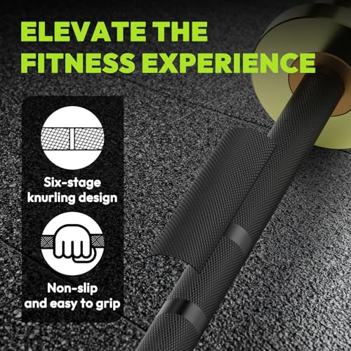 HANDBODE 5lb Mini Barbell, 4 ft Short Beginner Bar for Women Boys&Girls - color: 4 ft Mini Bar, 5 lb, 50 lb, 22.2mm, Black & Green